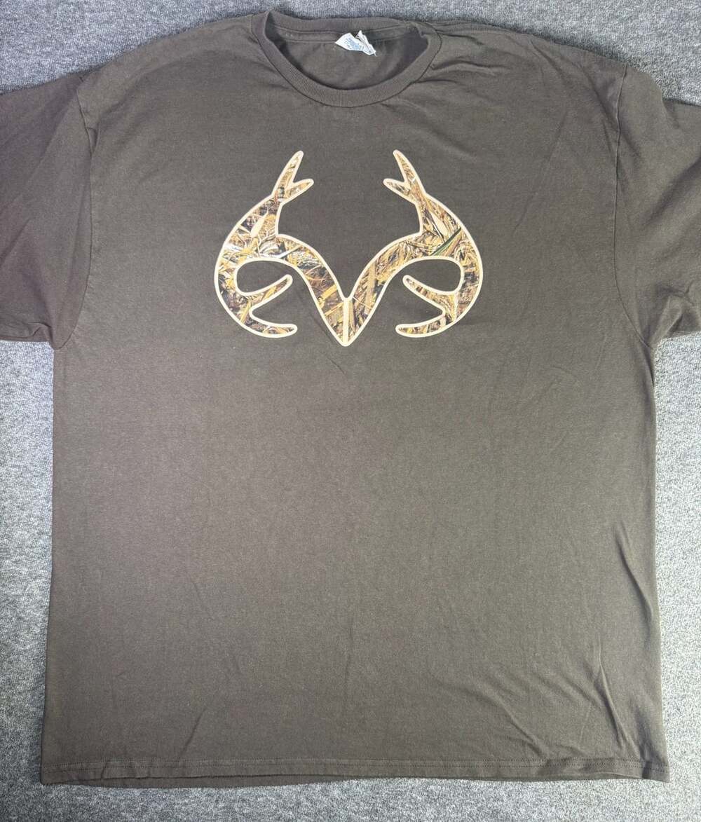 Realtree Logo Graphic T-Shirt Brown, Men's 2XL